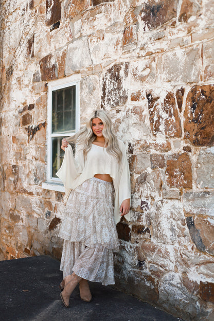 Timeless Terrace Poncho Sweater - Cream