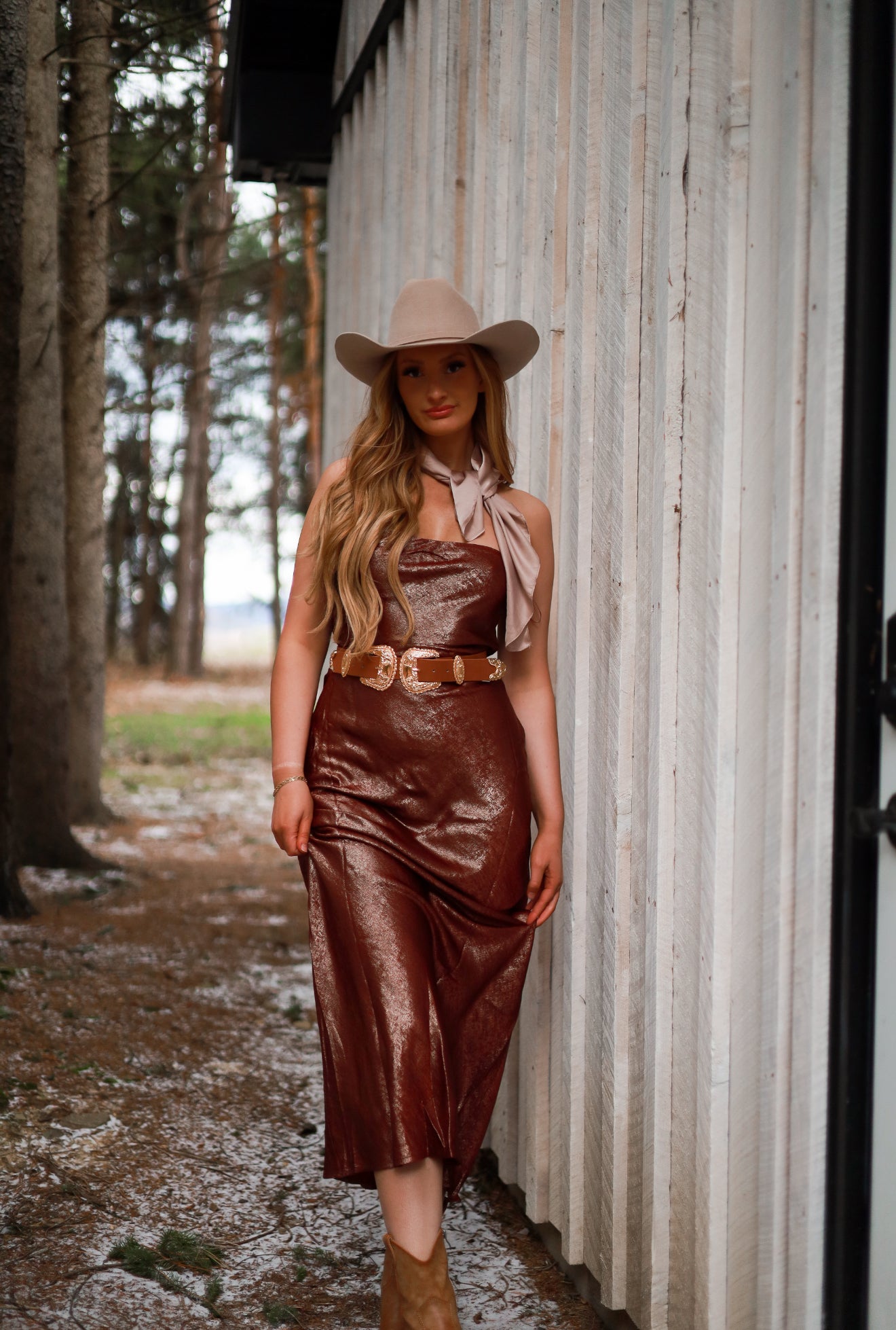 Maverick Metallic Dress - Gold