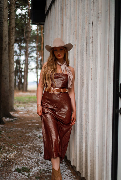 Maverick Metallic Dress - Gold