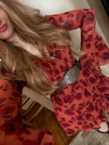 Painted Bloom Mini Dress