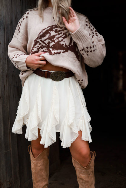 Secret Garden Mini Skirt - White