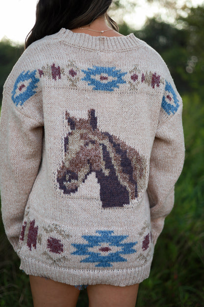 Oversized Western Aztec Cardigan