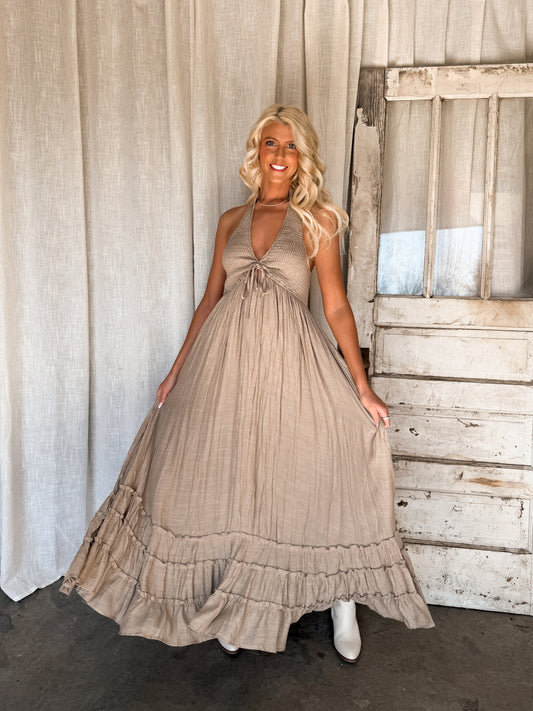 Coastal Haven Maxi Dress - Oatmilk