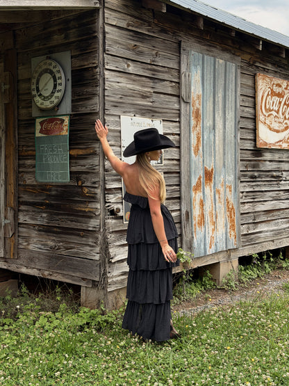 Meadow Muse Ruffle Dress - Black