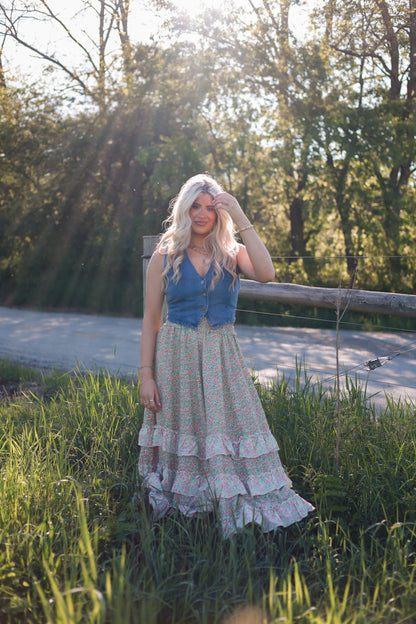 Melon Fleur Maxi Skirt