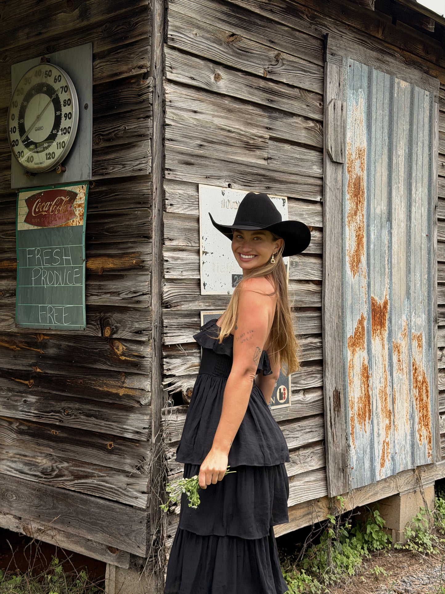 Meadow Muse Ruffle Dress - Black