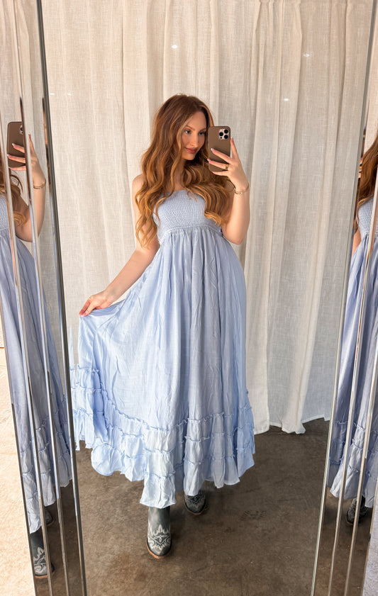 Wanderlust Halter Dress - Bluebell