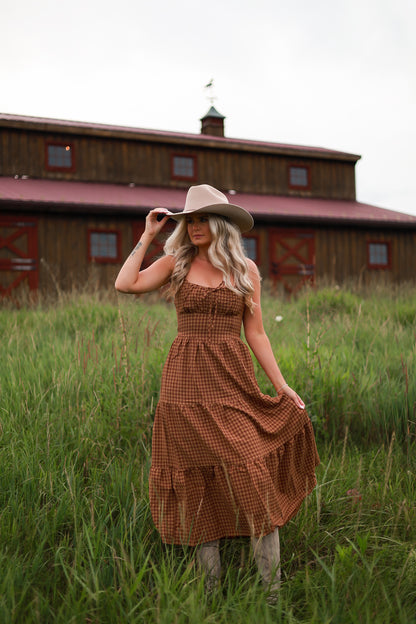 Maple Hollow Plaid Maxi Dress