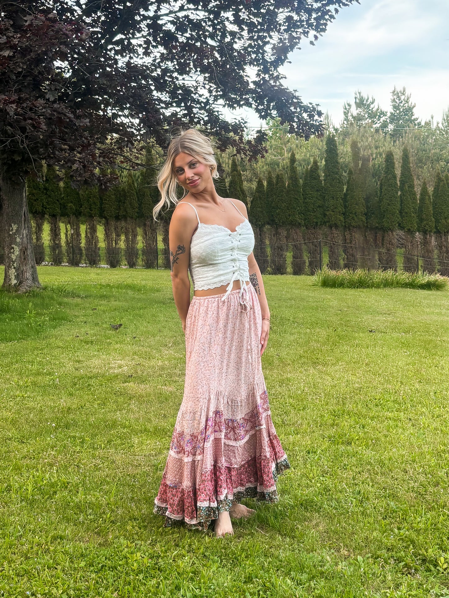 Wildflower Mosaic Maxi Skirt