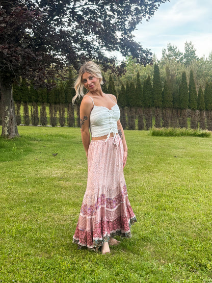 Wildflower Mosaic Maxi Skirt