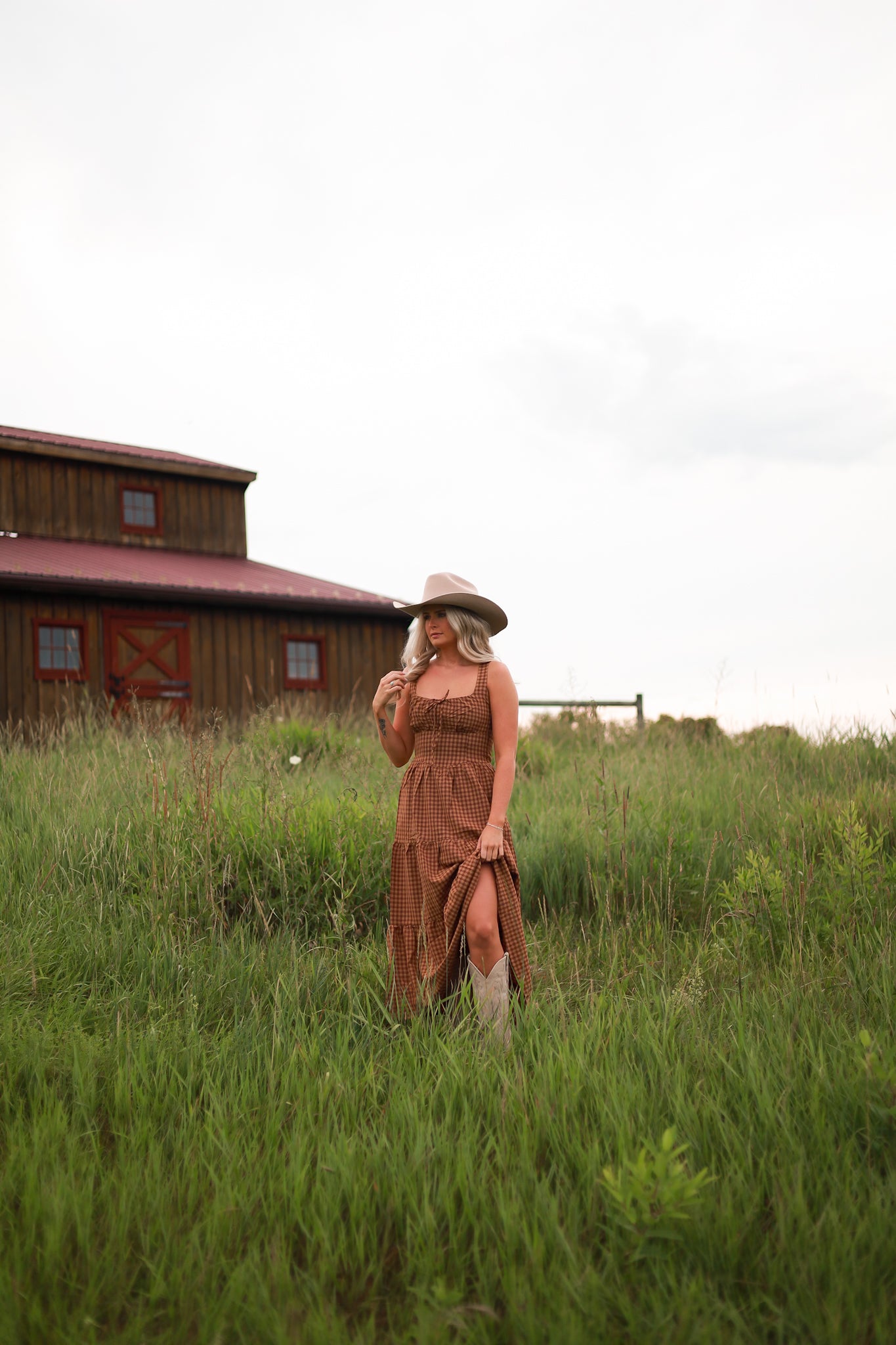 Maple Hollow Plaid Maxi Dress