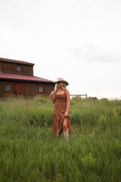 Maple Hollow Plaid Maxi Dress