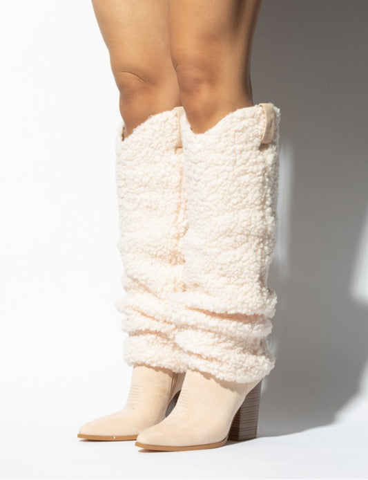 Sherpa Lapel High Knee Boots