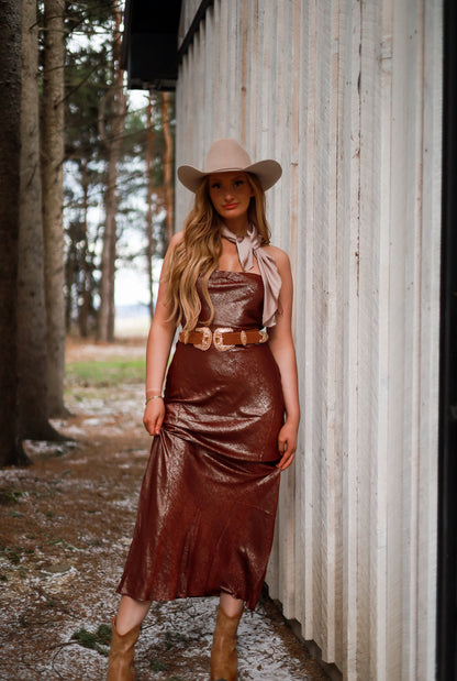 Maverick Metallic Dress - Gold