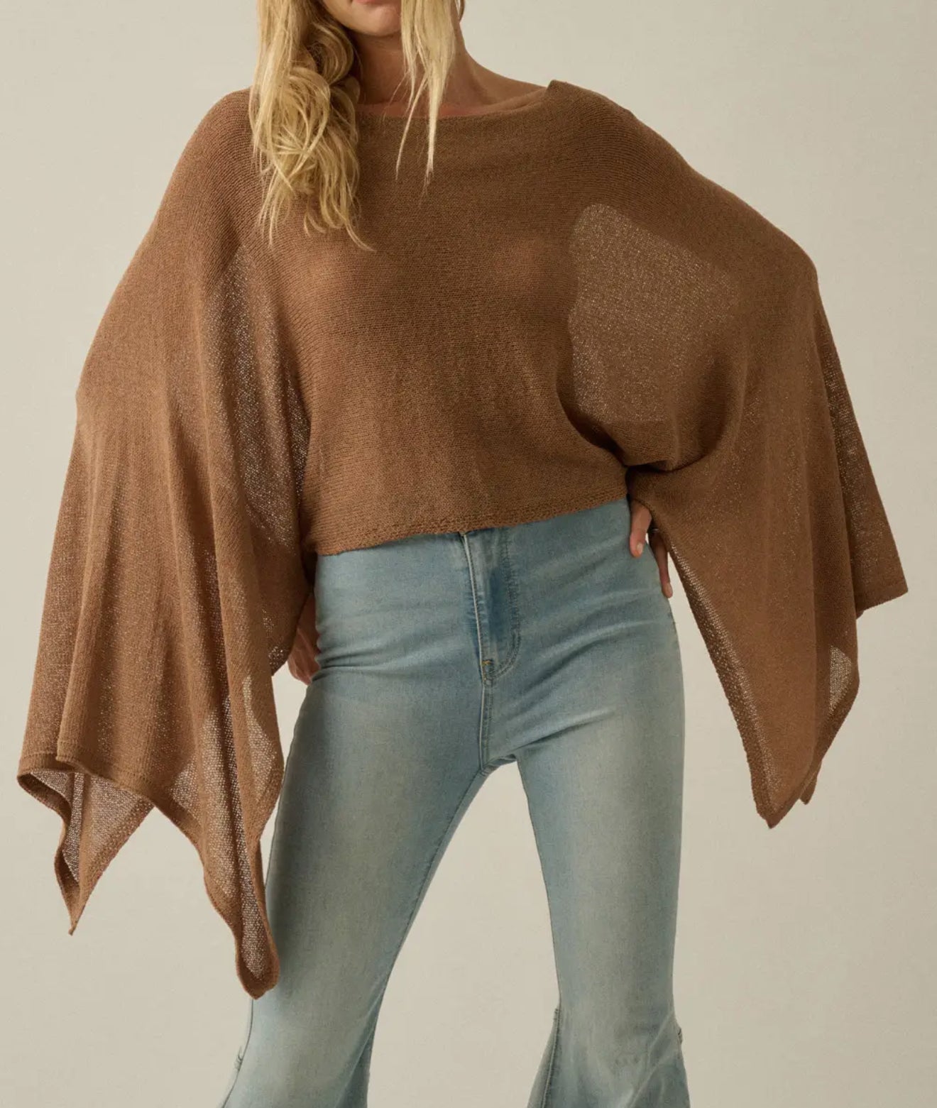 Timeless Terrace Poncho Sweater - Taupe