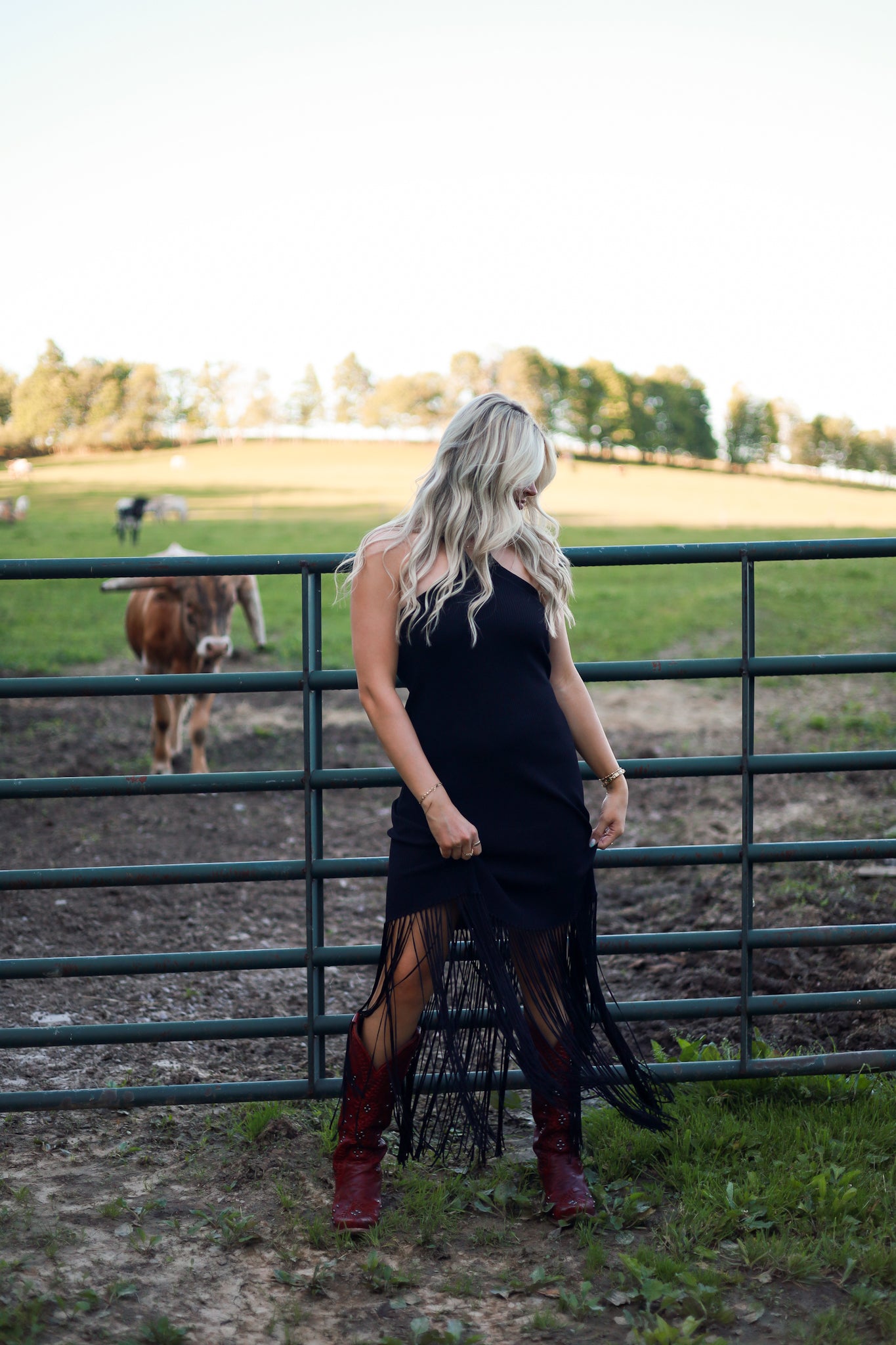 Adele Fringe Halter Dress
