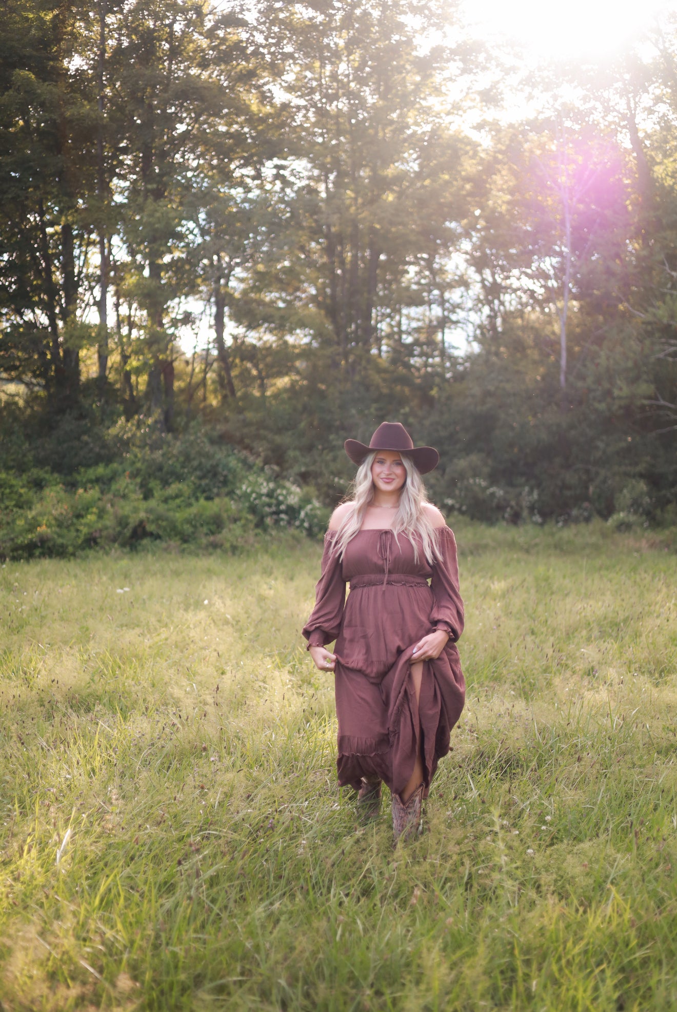 Barnwood Tiered Maxi Dress - Mocha