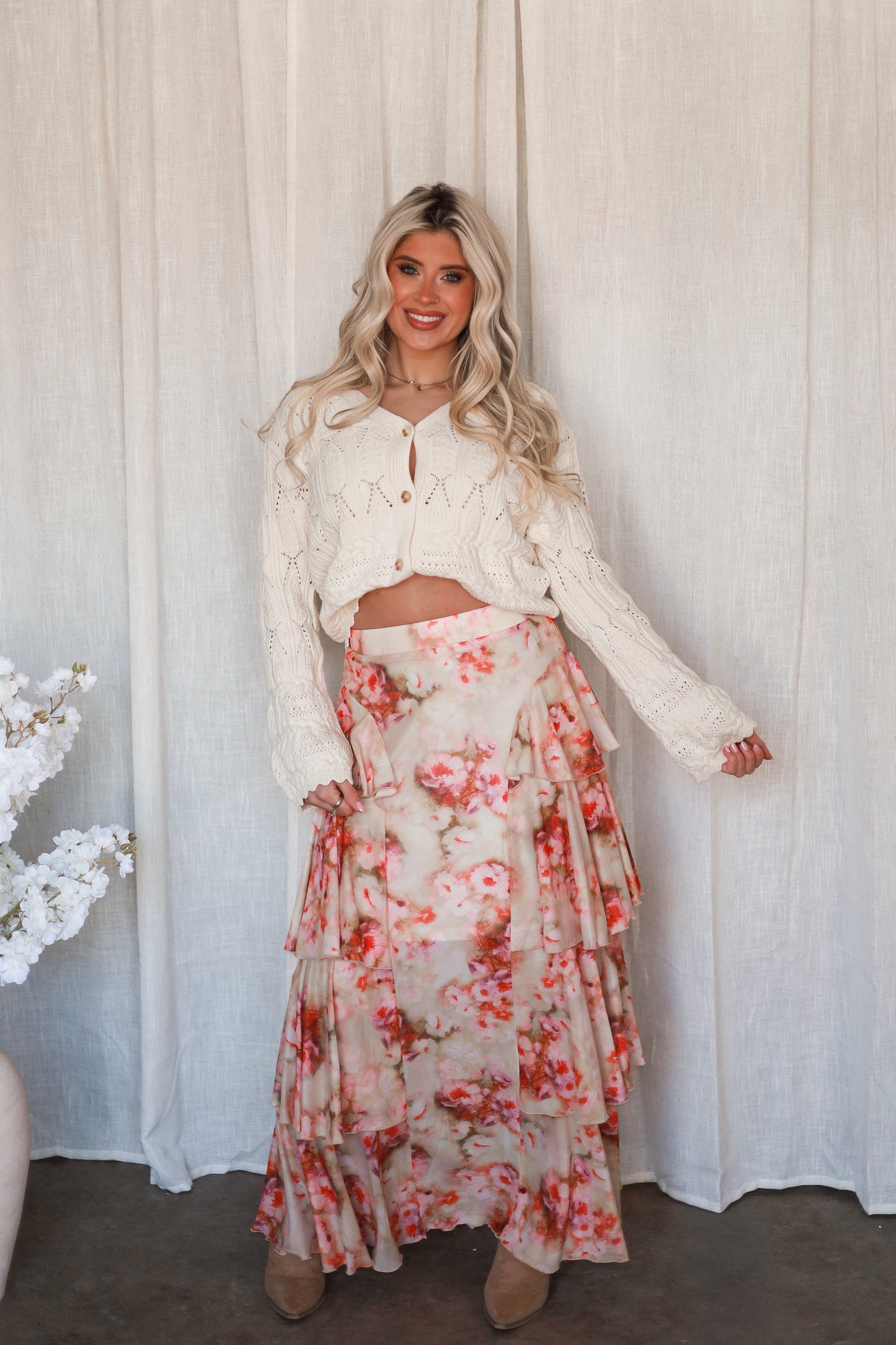 Meadowlark Bloom Skirt - Cream