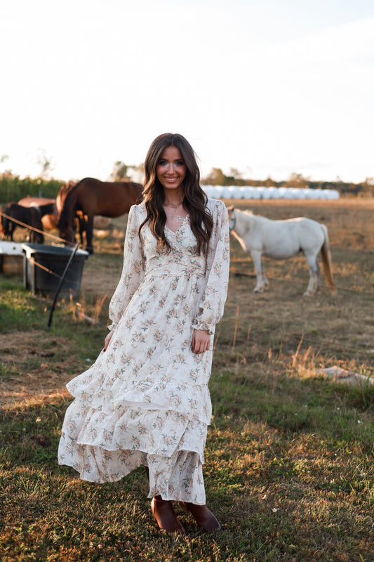 Vintage Cream Maxi Dress