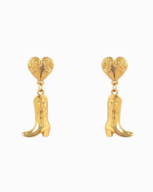 Western Heart Boot Drop Earrings