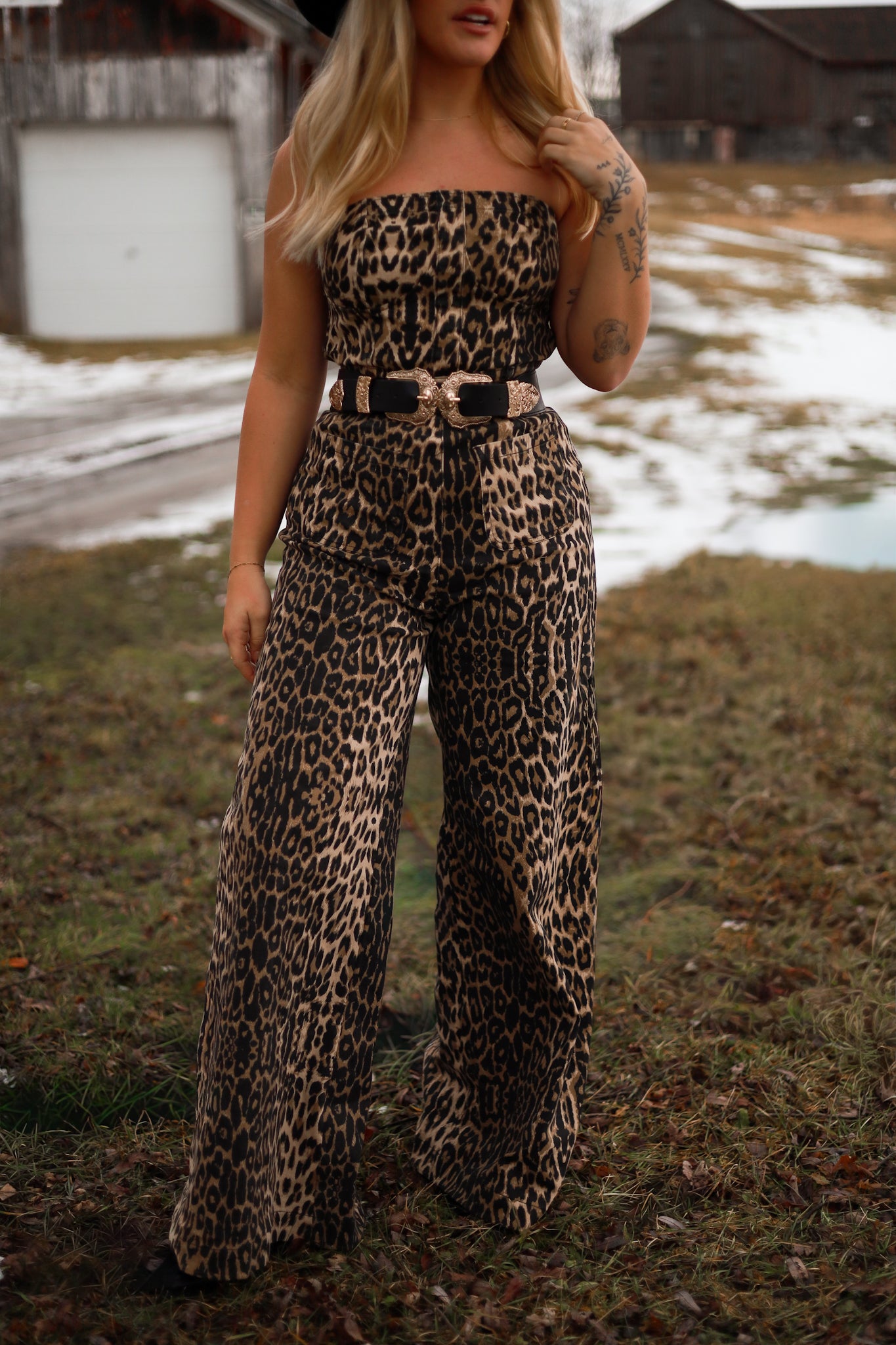 Allure Jumpsuit - Leopard – Ivory Buck Boutique