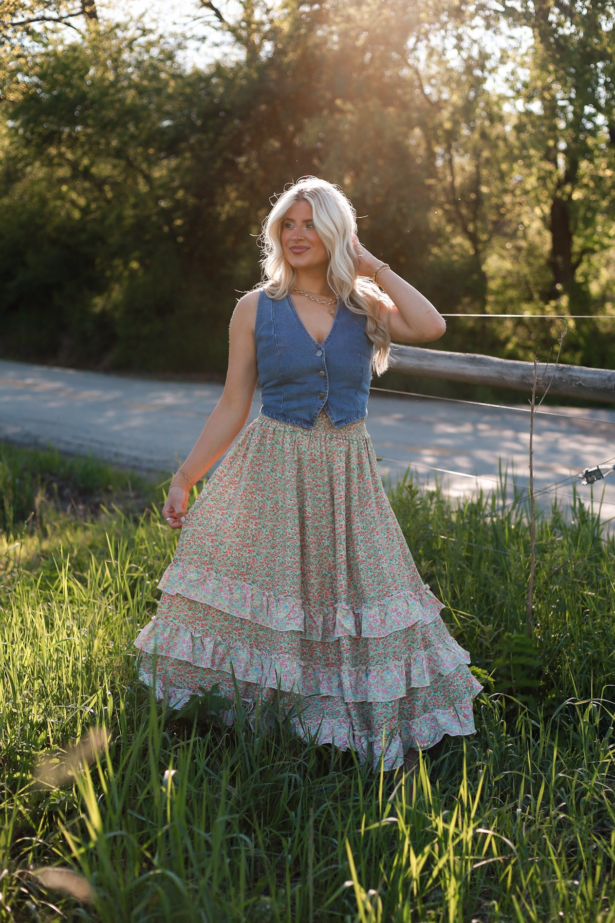 Melon Fleur Maxi Skirt