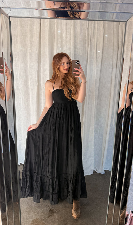 Wanderlust Halter Dress - Black