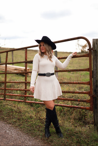 Whispering Wheat Sweater Dress