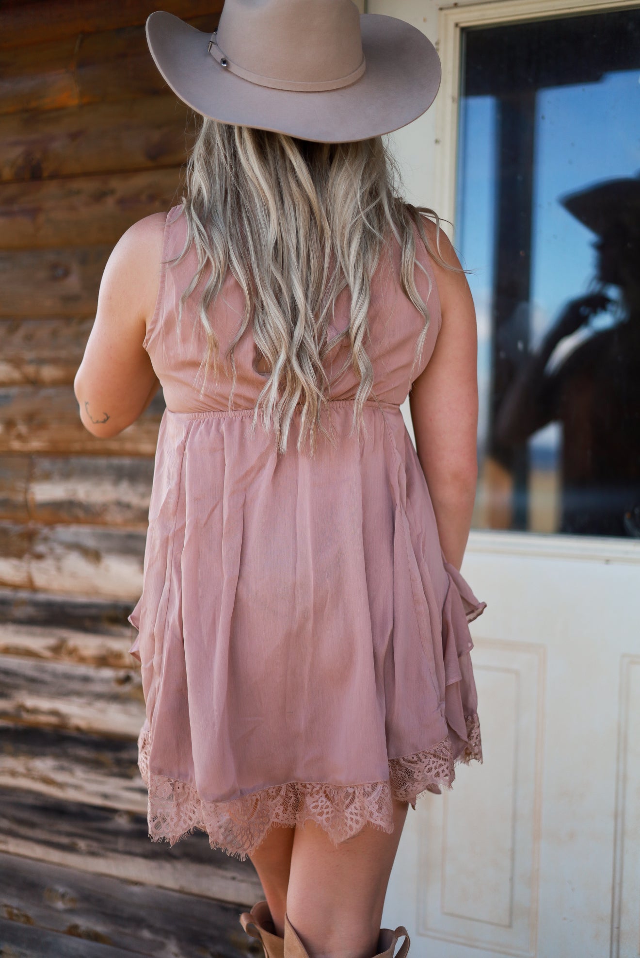 Lace Layering Romper - Cappuccino