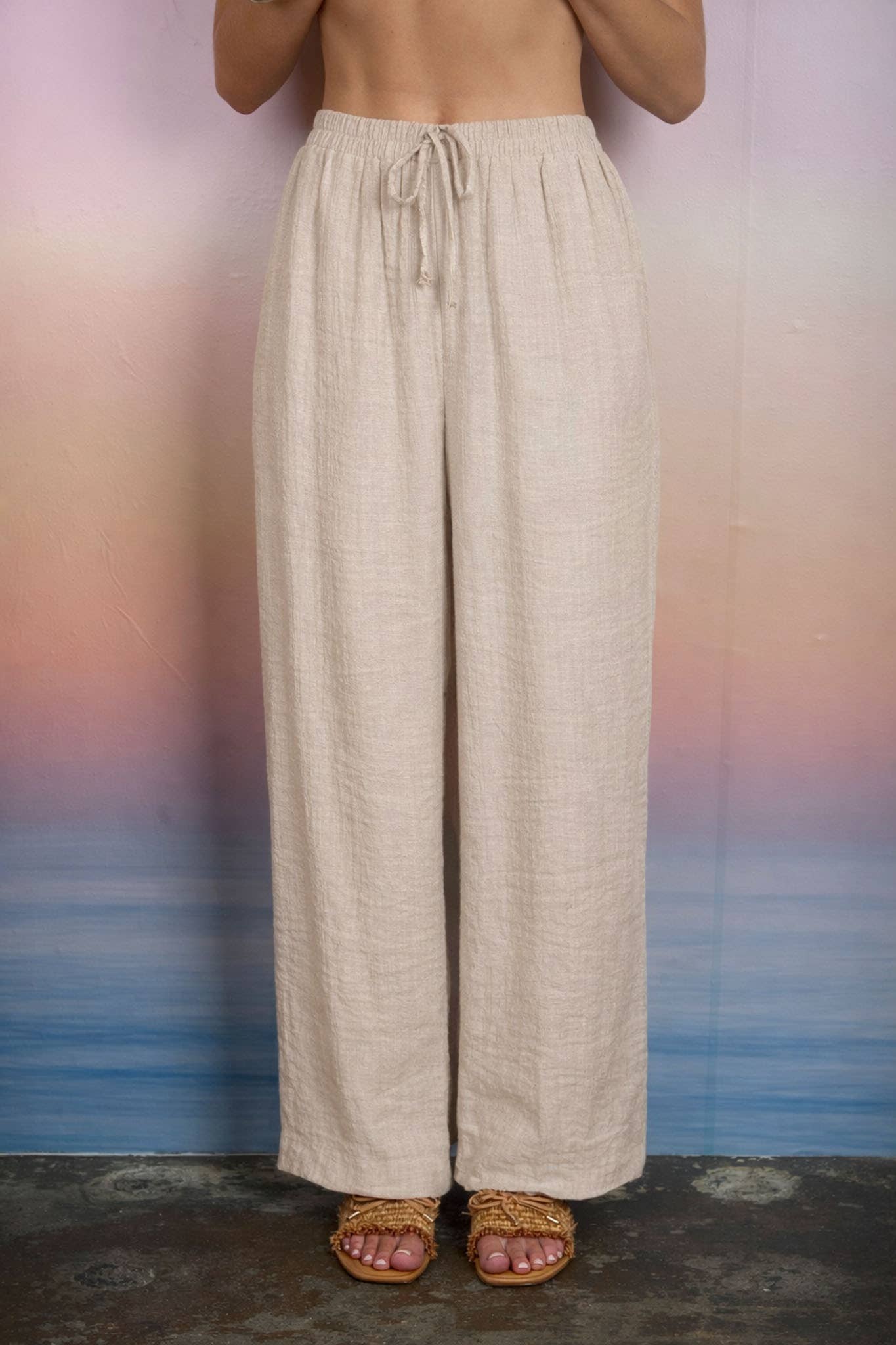 Oak Wide Leg Linen Pants