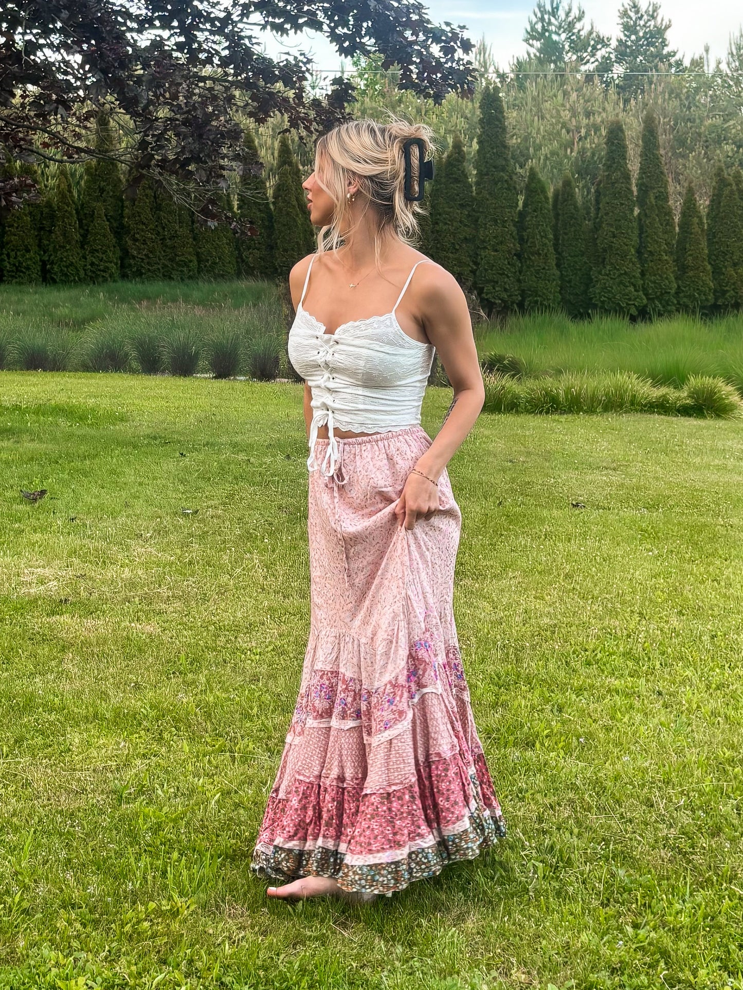 Wildflower Mosaic Maxi Skirt