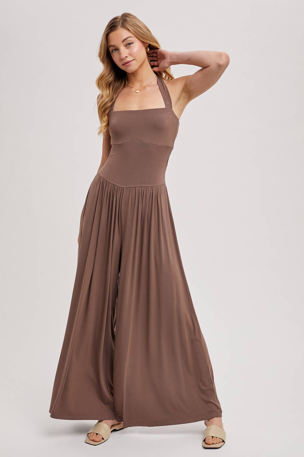 Mocha Halter Jumpsuit