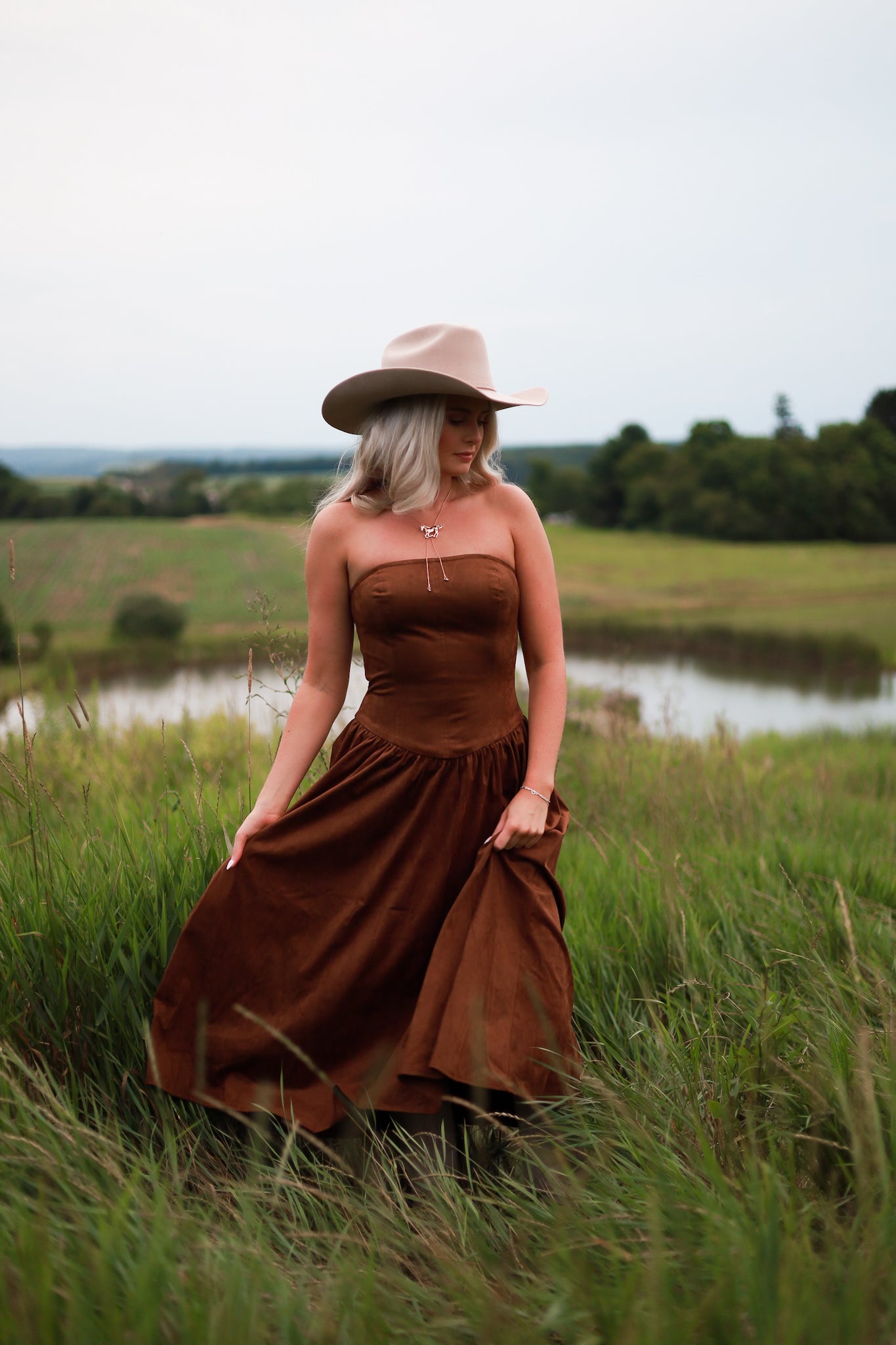 Cinnamon Fields Suede Dress