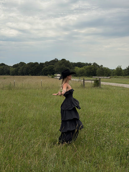 Meadow Muse Ruffle Dress - Black