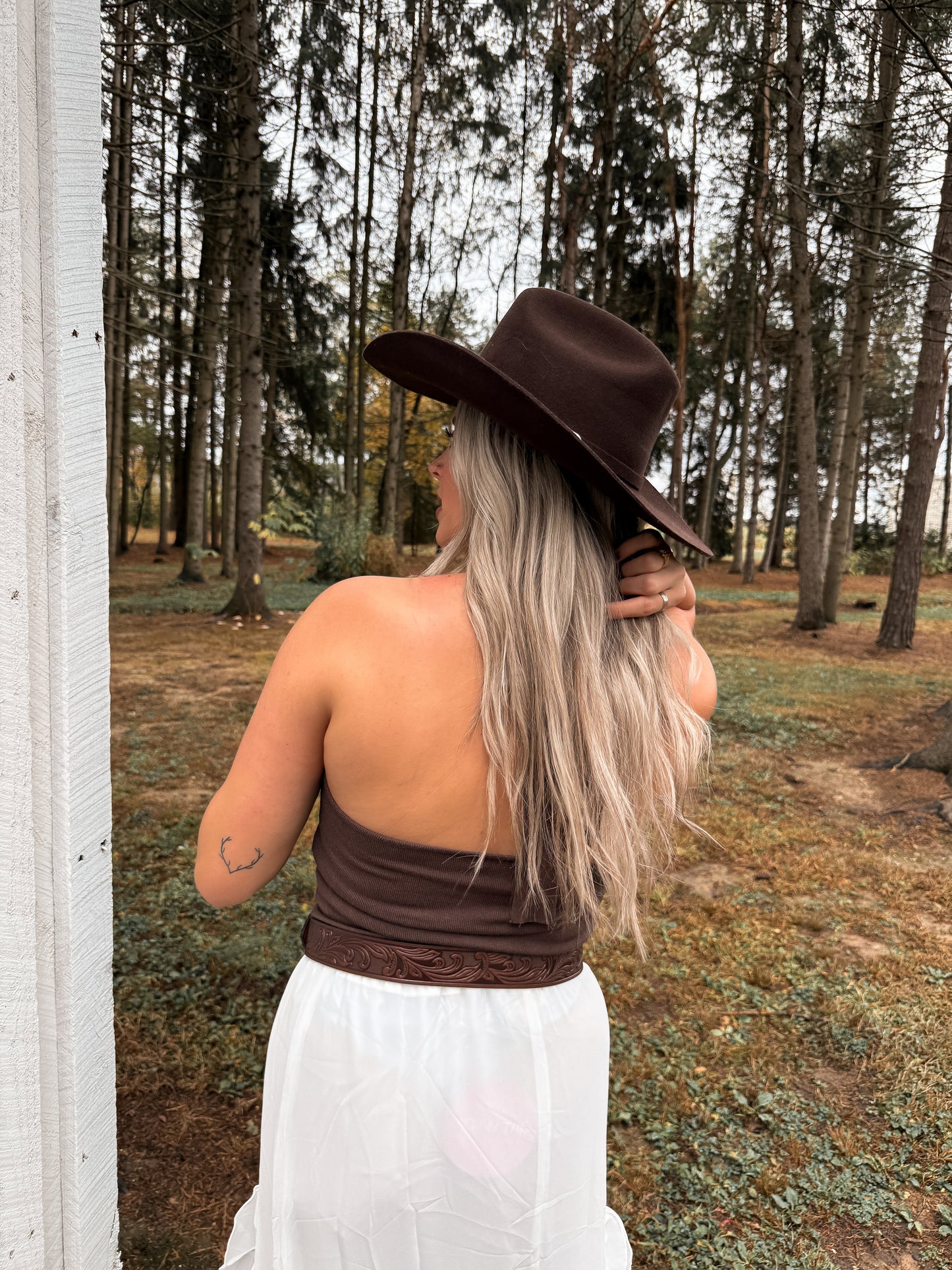Wisteria Halter Top - Brown