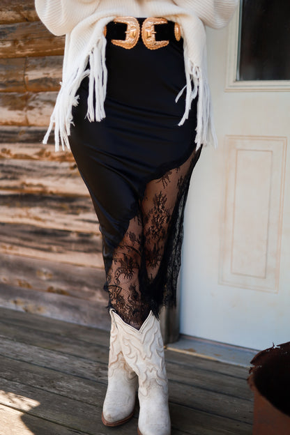 Evermore Lace Skirt - Black