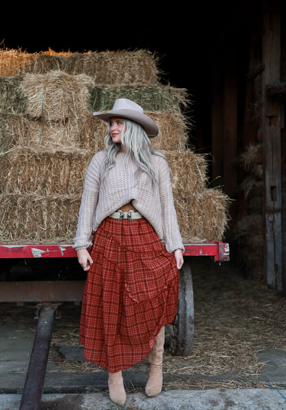 Hearthside Plaid Midi Skirt