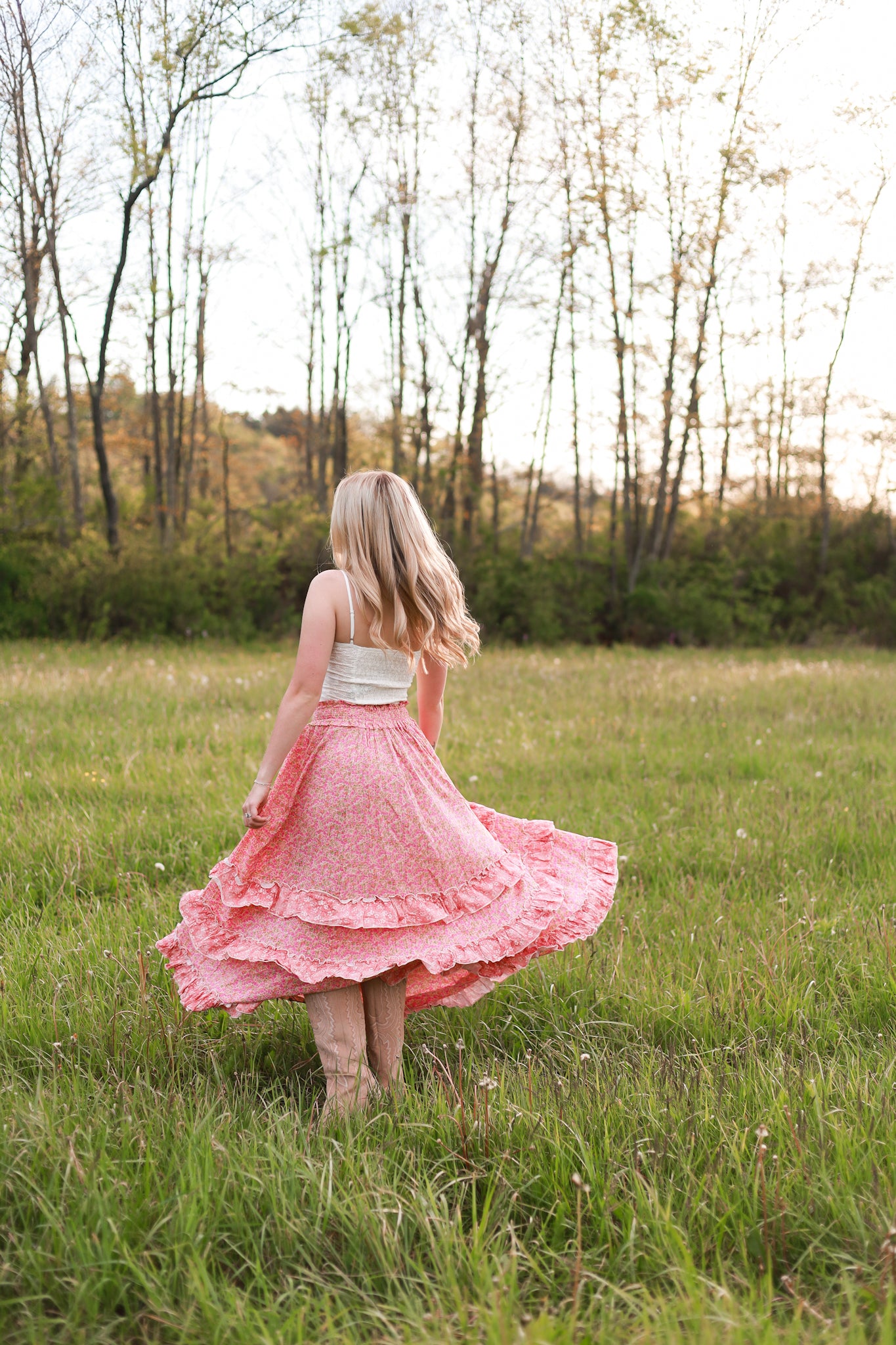 Strawberry Fleur Maxi Skirt