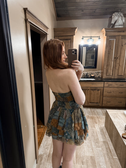 Country Patchwork Ruffle Romper