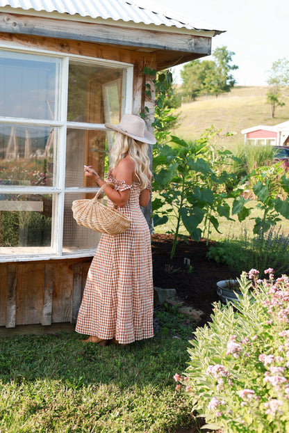 Honey Harvest Gingham Maxi