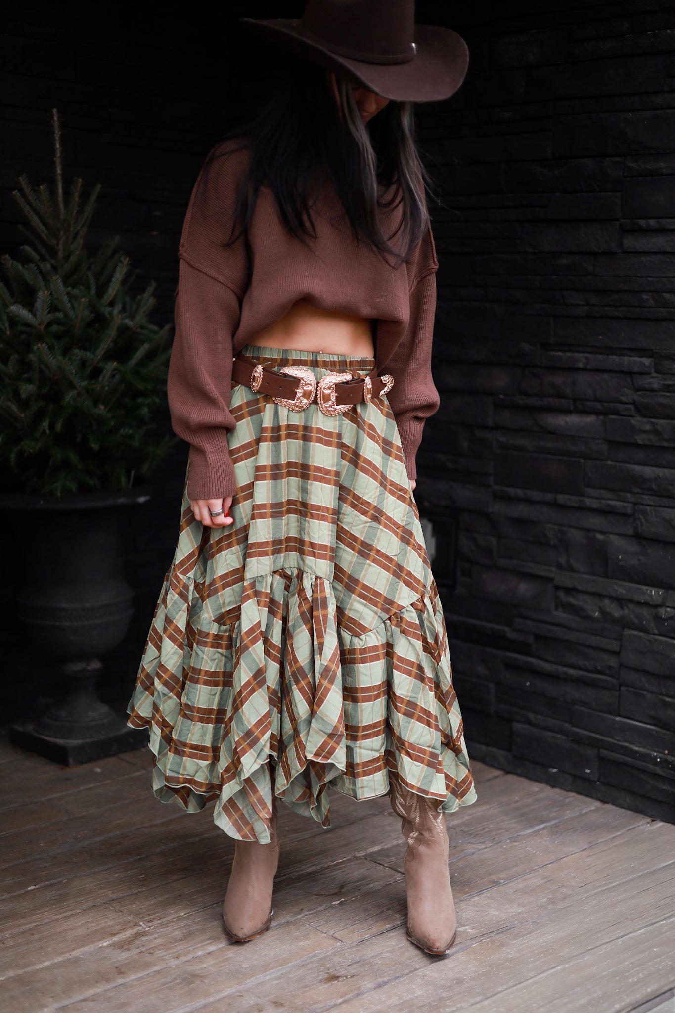 Cedarhill Plaid Maxi - Sage