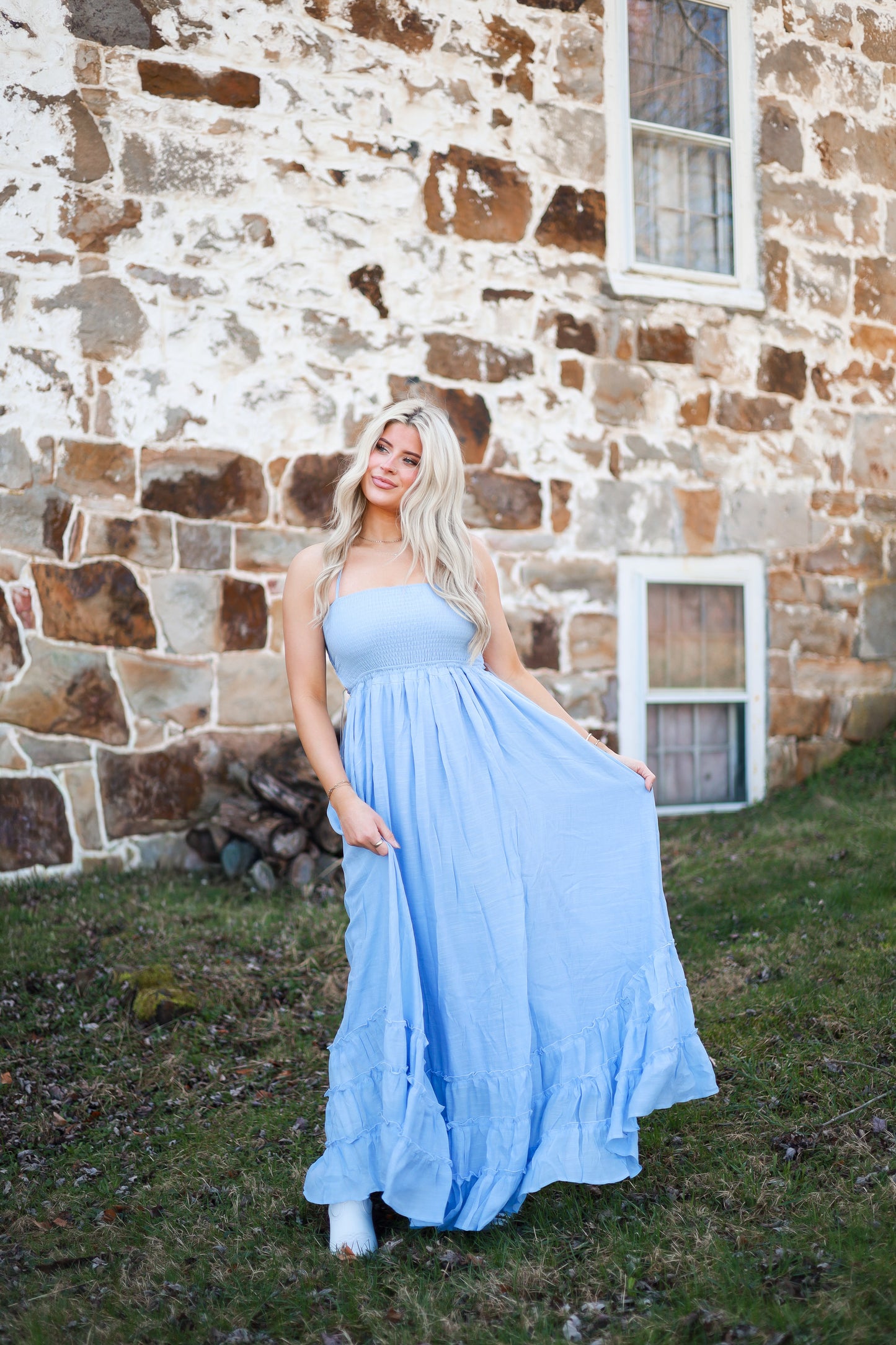 Wanderlust Halter Dress - Blueberry