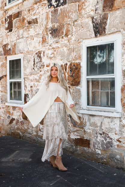 Timeless Terrace Poncho Sweater - Cream