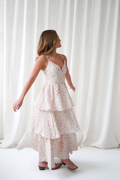 Peony Petals Maxi Dress