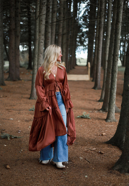Folklore Duster Dress - Rust