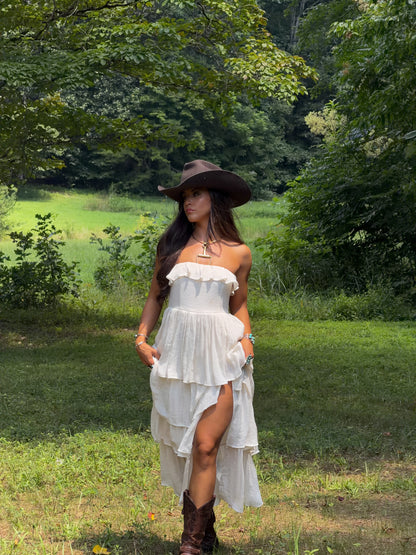 Meadow Muse Ruffle Dress - Cream