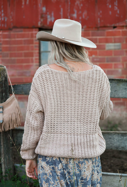 Spiced Taupe Knit Sweater