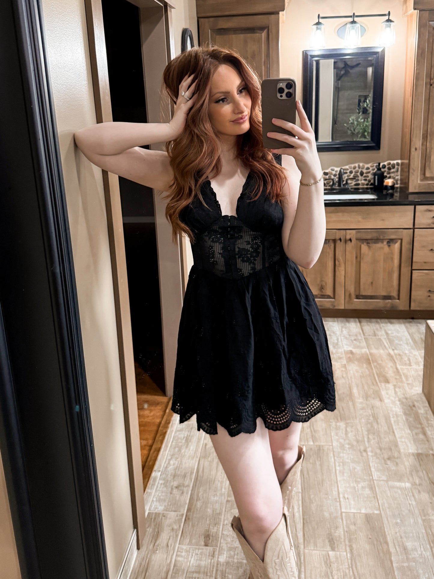 Southern Sweet Fit & Flare Dress - Black