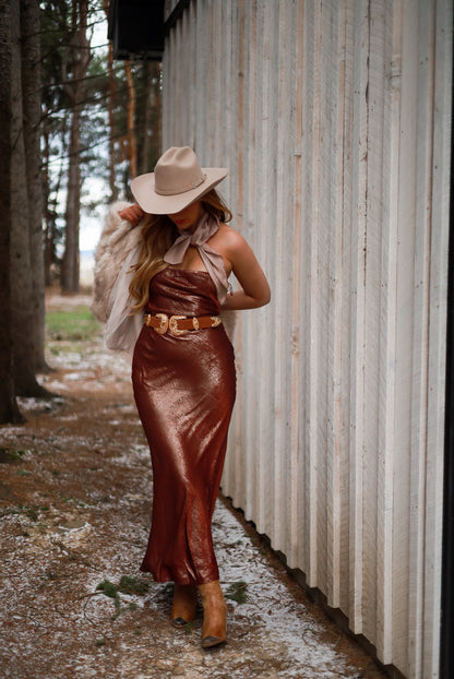Maverick Metallic Dress - Gold