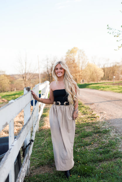 Wheatfield Midi Dress - Almond